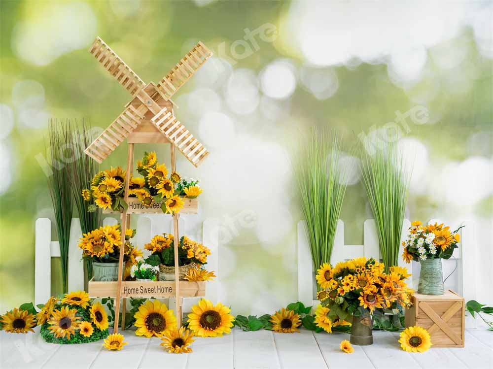 Kate Spring/Summer Sunflower Backdrop Outdoor Flowers Designed by Emetselch - Kate Backdrop AU