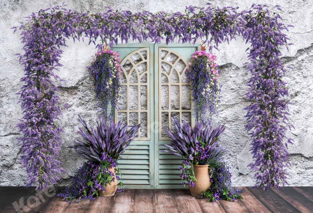 Kate Spring Purple Flower Backdrop Room Door Designed by Emetselch - Kate Backdrop AU