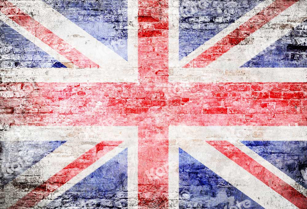 Kate British Flag Backdrop Brick Wall Designed by Chain Photography - Kate Backdrop AU
