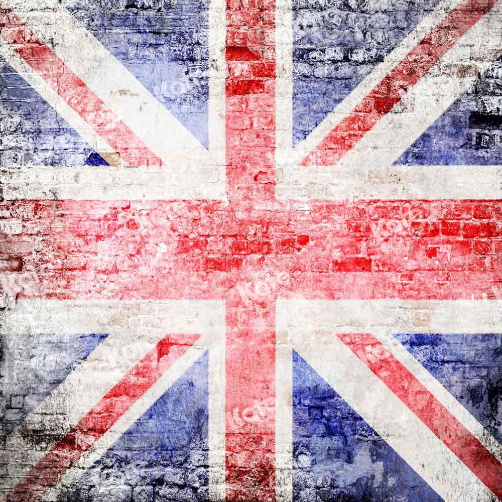 Kate British Flag Backdrop Brick Wall Designed by Chain Photography - Kate Backdrop AU
