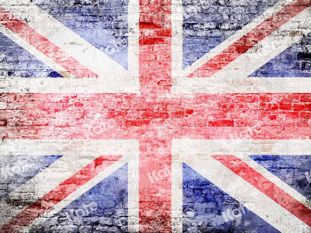 Kate British Flag Backdrop Brick Wall Designed by Chain Photography - Kate Backdrop AU