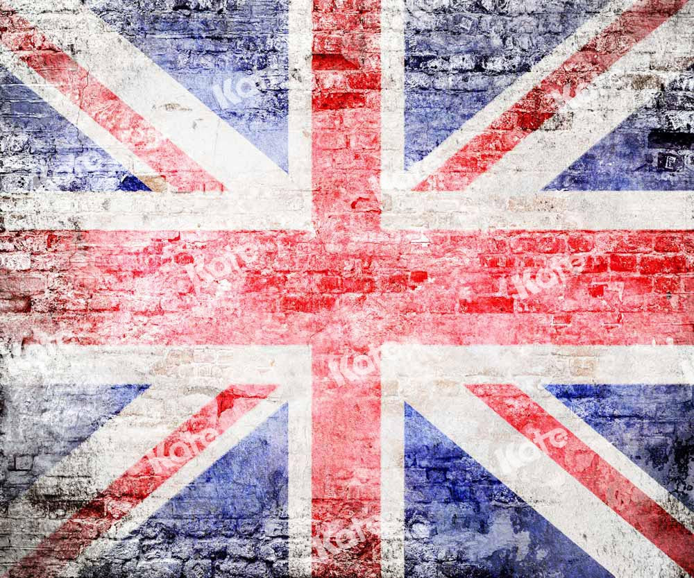 Kate British Flag Backdrop Brick Wall Designed by Chain Photography - Kate Backdrop AU