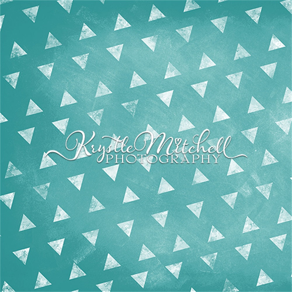 Kate Teal Dancing Triangles Backdrop Designed By Krystle Mitchell Photography - Kate Backdrop AU