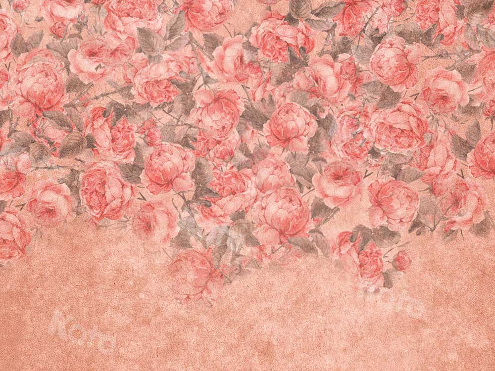 Kate Vintage Rose Backdrop Hand Painted Texture Designed by Kate Image - Kate Backdrop AU