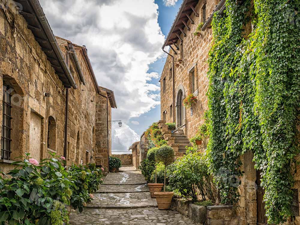 Kate Nature Backdrop Retro House Street Designed by Chain Photography - Kate Backdrop AU