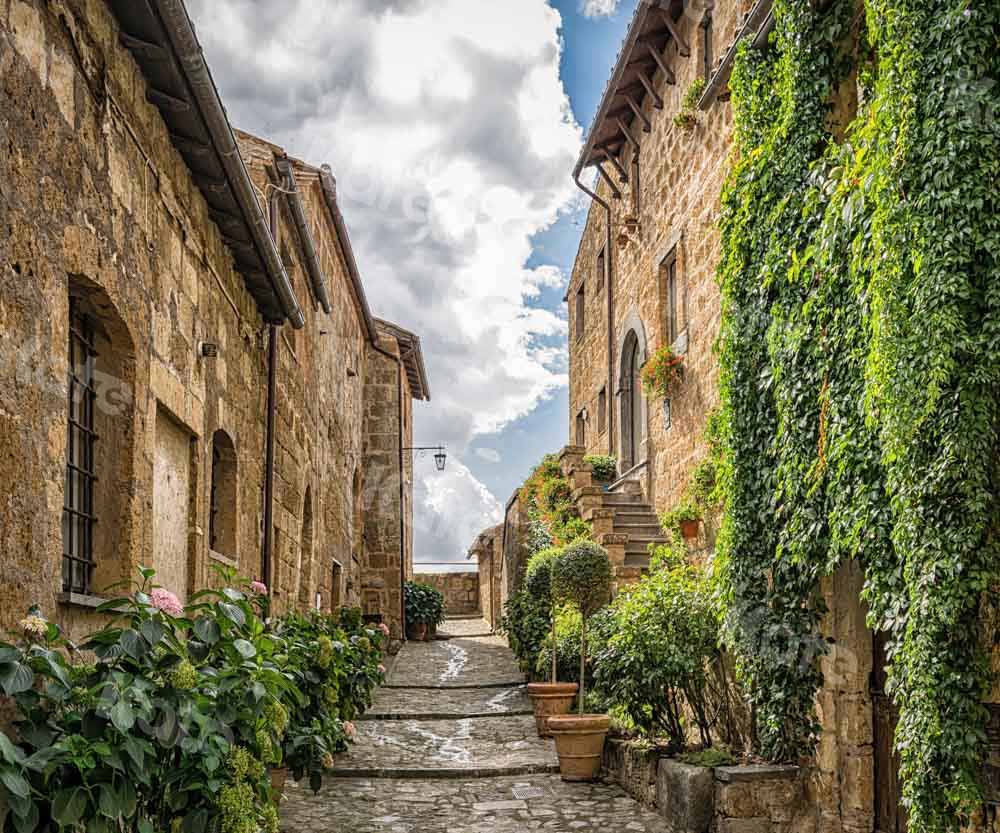 Kate Nature Backdrop Retro House Street Designed by Chain Photography - Kate Backdrop AU