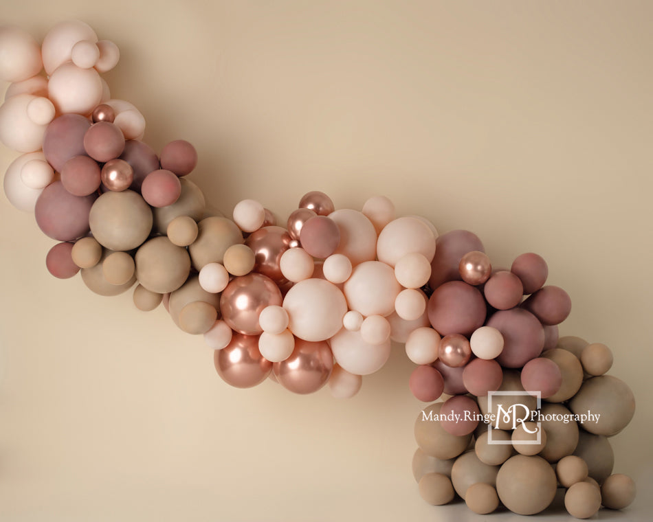 Kate Matte Pink Boho Backdrop Balloon Garland Designed by Mandy Ringe Photography - Kate Backdrop AU