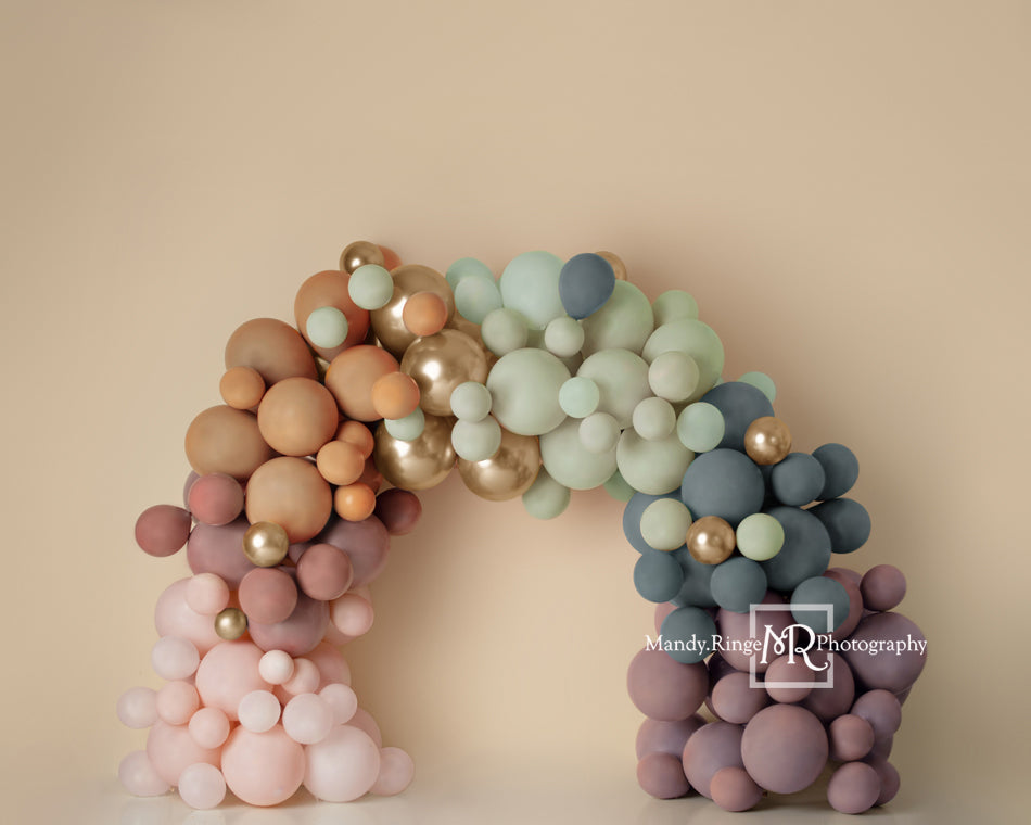 Kate Matte Rainbow Boho Backdrop Balloon Arch Designed by Mandy Ringe Photography - Kate Backdrop AU