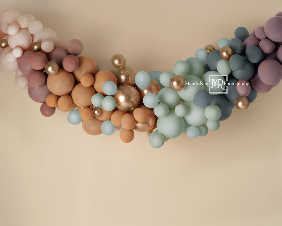 Kate Matte Rainbow Boho Backdrop Balloon Swag Designed by Mandy Ringe Photography - Kate Backdrop AU