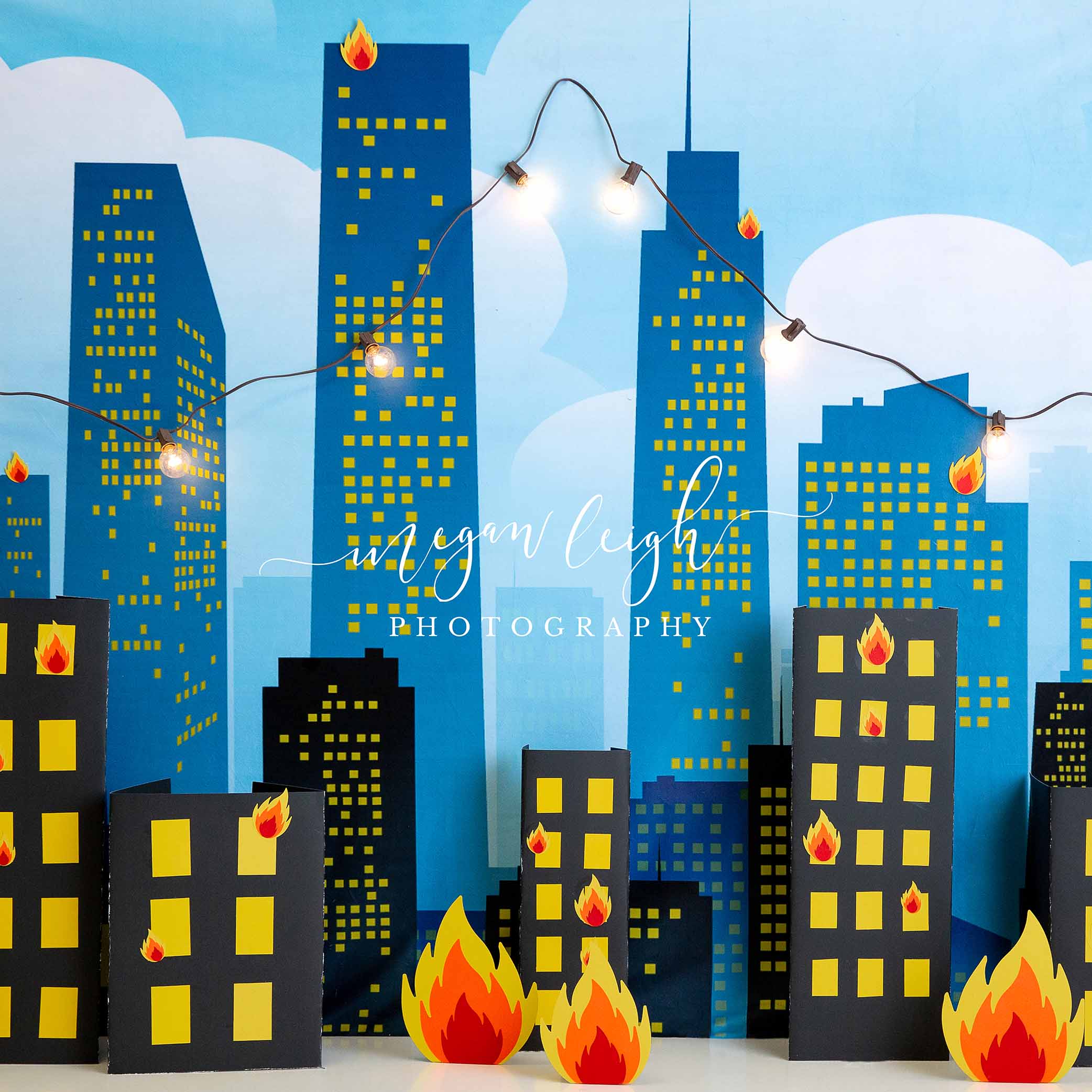 Kate Fiery City Backdrop for Photography Designed by Megan Leigh Photography - Kate Backdrop AU