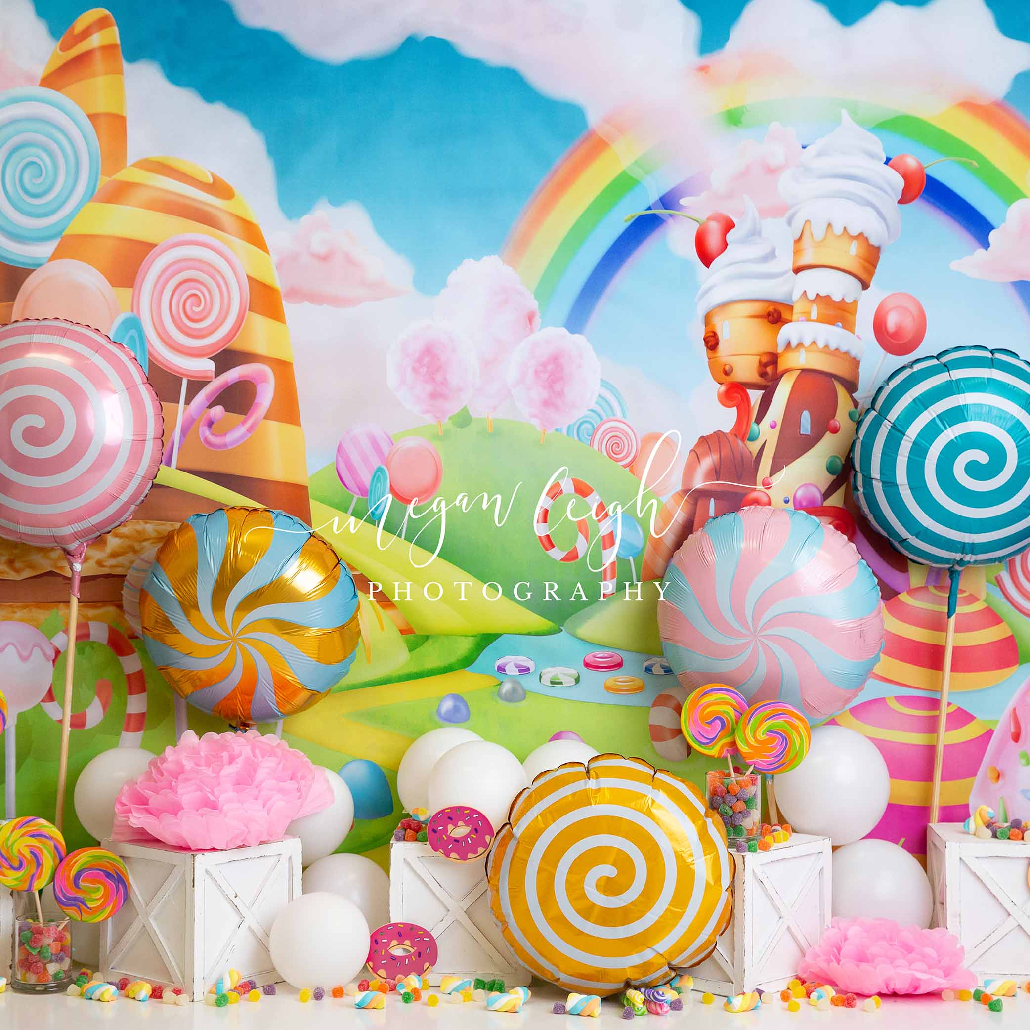 Kate Sweets Treats Backdrop Cake Smash Designed by Megan Leigh Photography - Kate Backdrop AU