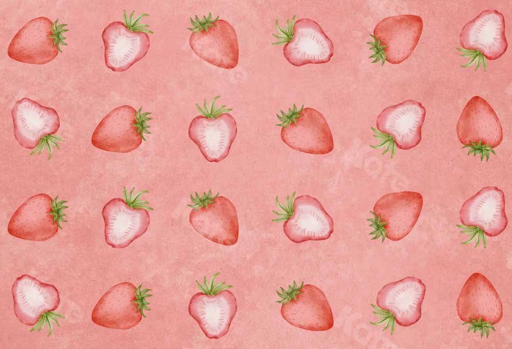 Kate Spring Backdrop Strawberry Watercolor Designed by Chain Photography - Kate Backdrop AU