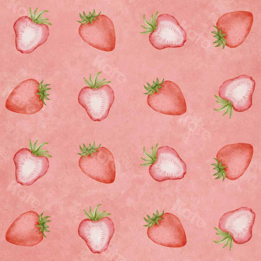 Kate Spring Backdrop Strawberry Watercolor Designed by Chain Photography - Kate Backdrop AU