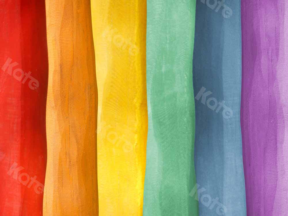 Kate Summer Backdrop Colorful Wood Rainbow Texture Designed by Uta Mueller - Kate Backdrop AU