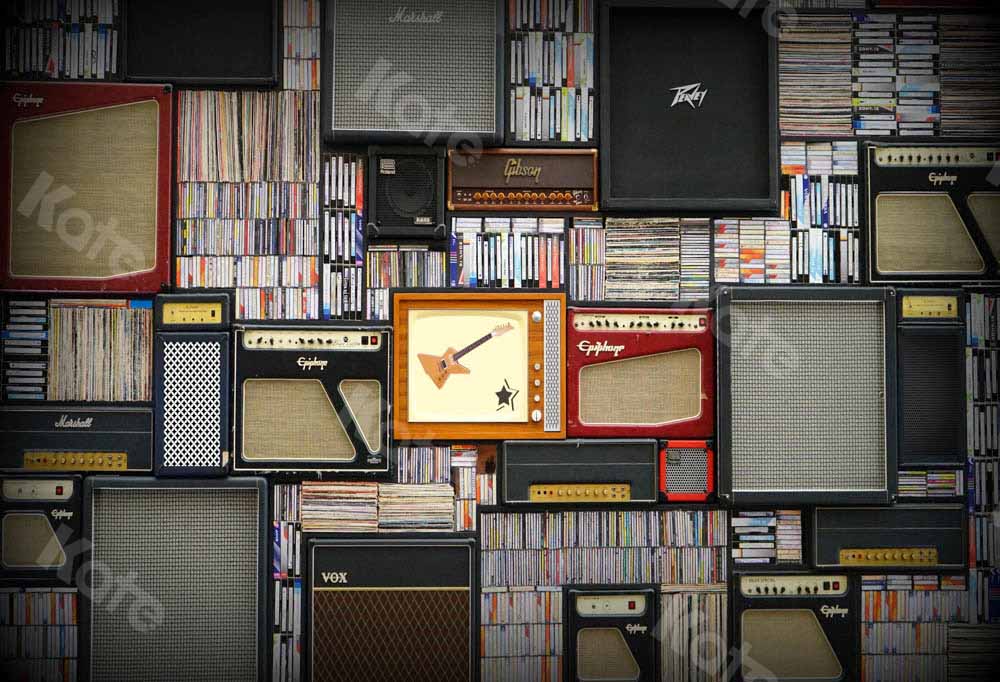 Kate Retro Backdrop Music Rock Record Designed by Chain Photography - Kate Backdrop AU