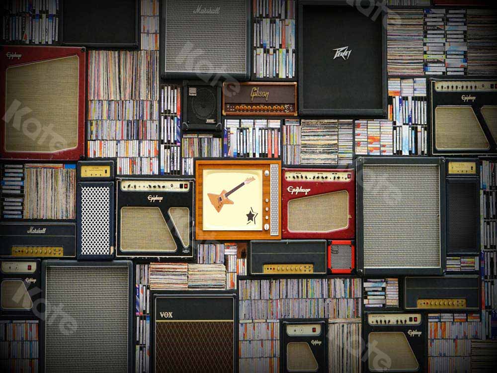 Kate Retro Backdrop Music Rock Record Designed by Chain Photography - Kate Backdrop AU