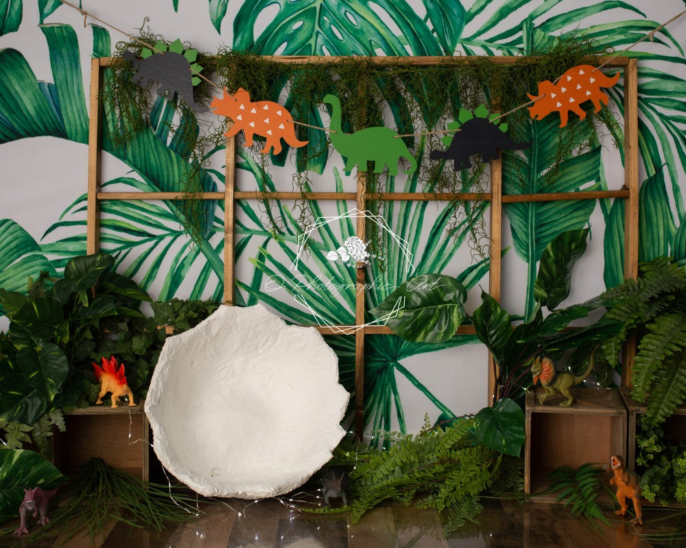 Kate Dinosaur Jungle Backdrop for Photography Designed by Jenna Onyia - Kate Backdrop AU