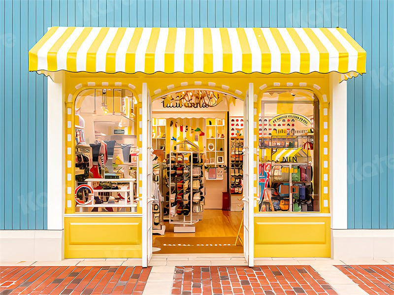Kate Summer Backdrop Lemon Downtown Store Yello for Photography - Kate Backdrop AU