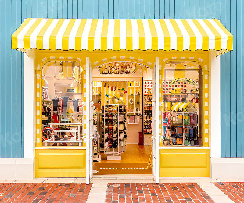 Kate Summer Backdrop Lemon Downtown Store Yello for Photography - Kate Backdrop AU