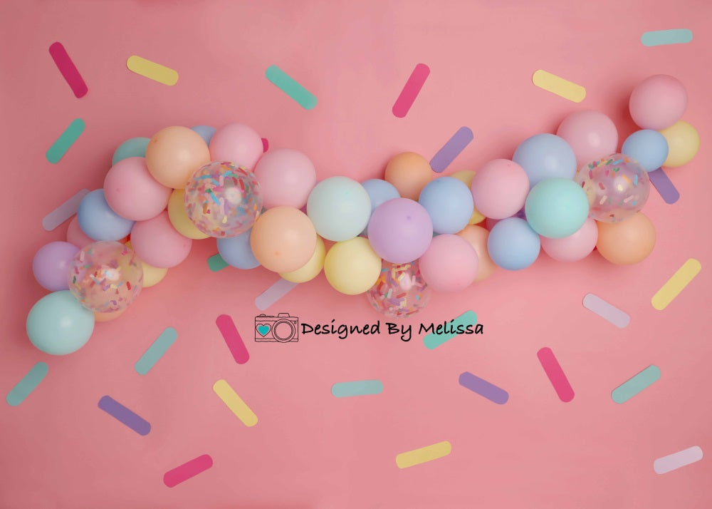 Kate Pastel Balloon Sprinkles Backdrop Designed by Melissa King - Kate Backdrop AU
