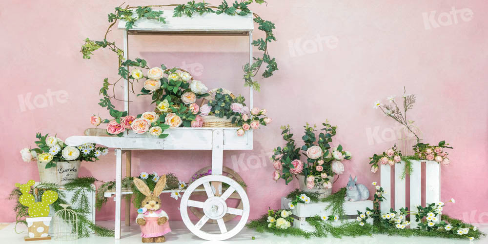 Kate Pink Spring/Easter Trolley Backdrop Designed by Emetselch - Kate Backdrop AU