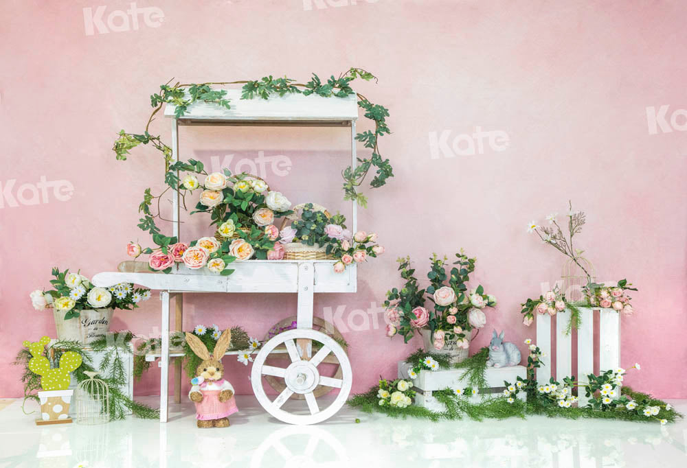 Kate Pink Spring/Easter Trolley Backdrop Designed by Emetselch - Kate Backdrop AU