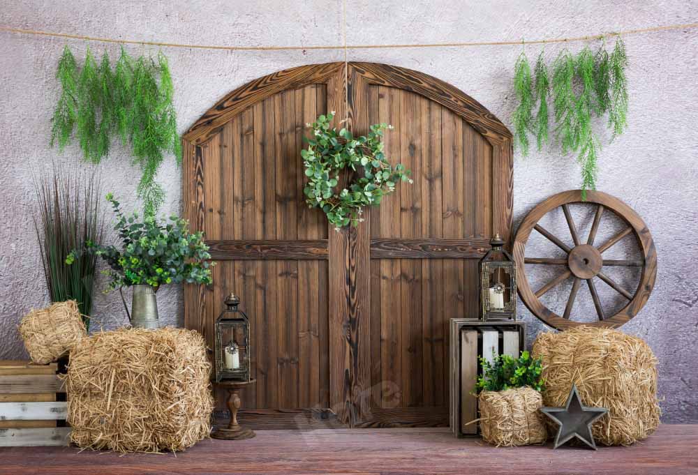 Kate Cowboy Barn Door Backdrop Rural Boy Designed by Emetselch - Kate Backdrop AU