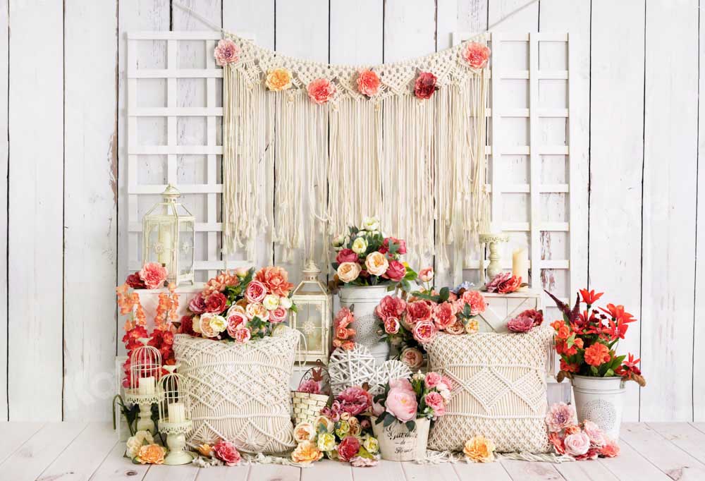 Kate Mother's Day Spring Flowers Backdrop Boho Designed by Emetselch - Kate Backdrop AU