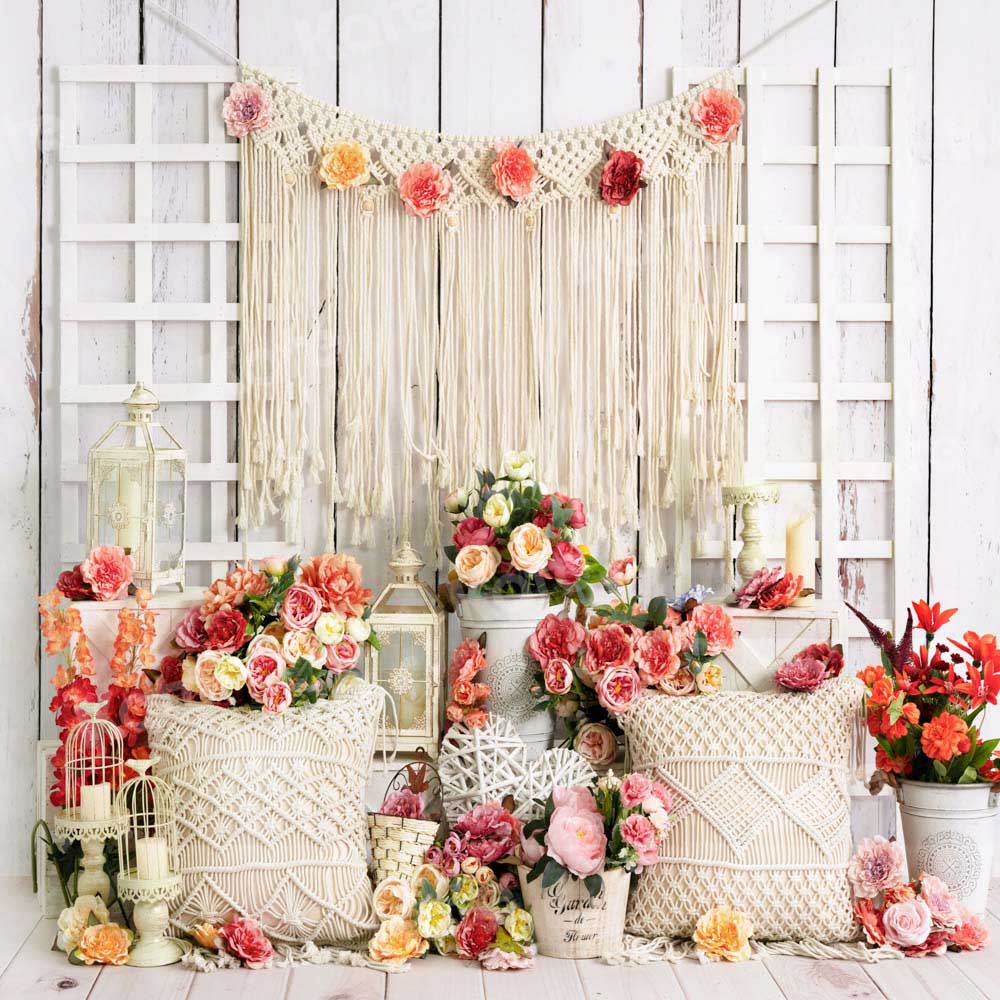 Kate Mother's Day Spring Flowers Backdrop Boho Designed by Emetselch - Kate Backdrop AU