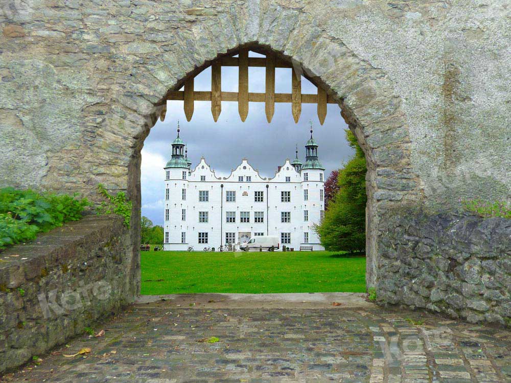 Kate Green Spring Backdrop Stone Wall Designed by Chain Photography - Kate Backdrop AU