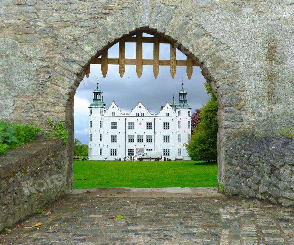 Kate Green Spring Backdrop Stone Wall Designed by Chain Photography - Kate Backdrop AU