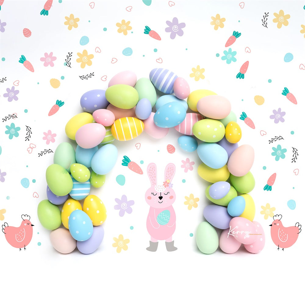 Kate Pastle Easter Bunny Egg Backdrop Rainbow Garland for Photography Designed by Kerry Anderson - Kate Backdrop AU