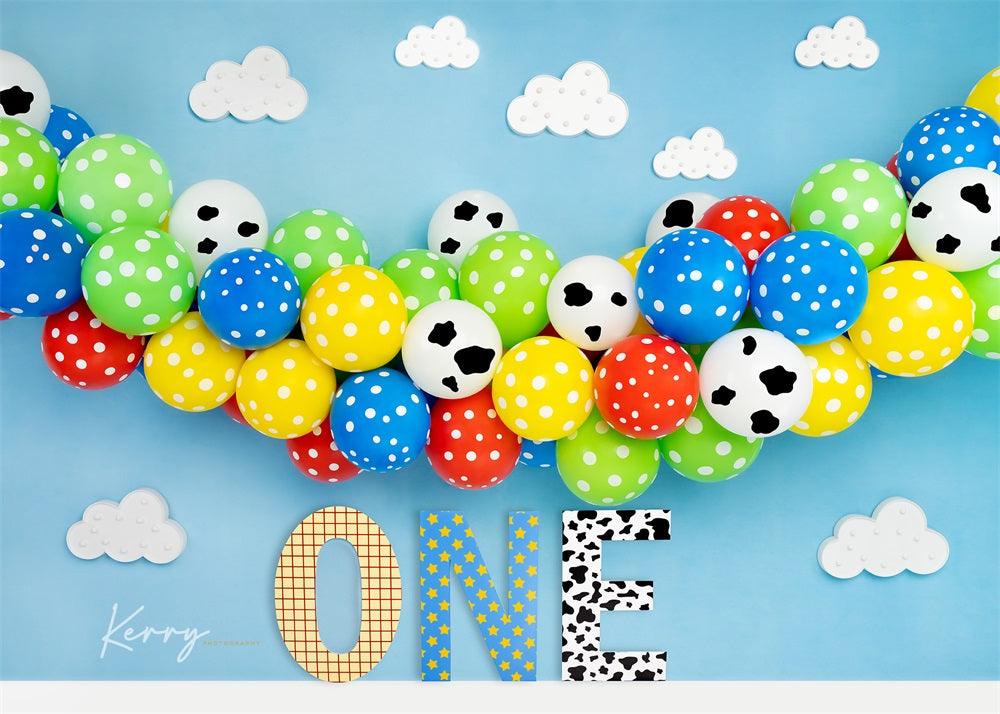 Kate Balloon Backdrop 1st Birthday for Photography Designed by Kerry Anderson - Kate Backdrop AU