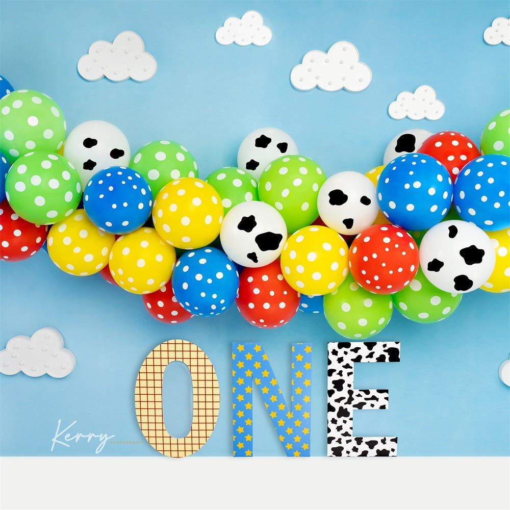 Kate Balloon Backdrop 1st Birthday for Photography Designed by Kerry Anderson - Kate Backdrop AU