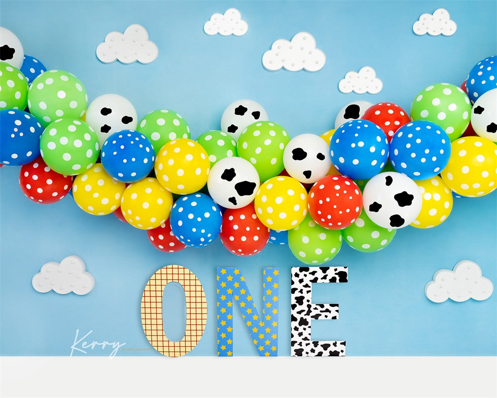 Kate Balloon Backdrop 1st Birthday for Photography Designed by Kerry Anderson - Kate Backdrop AU