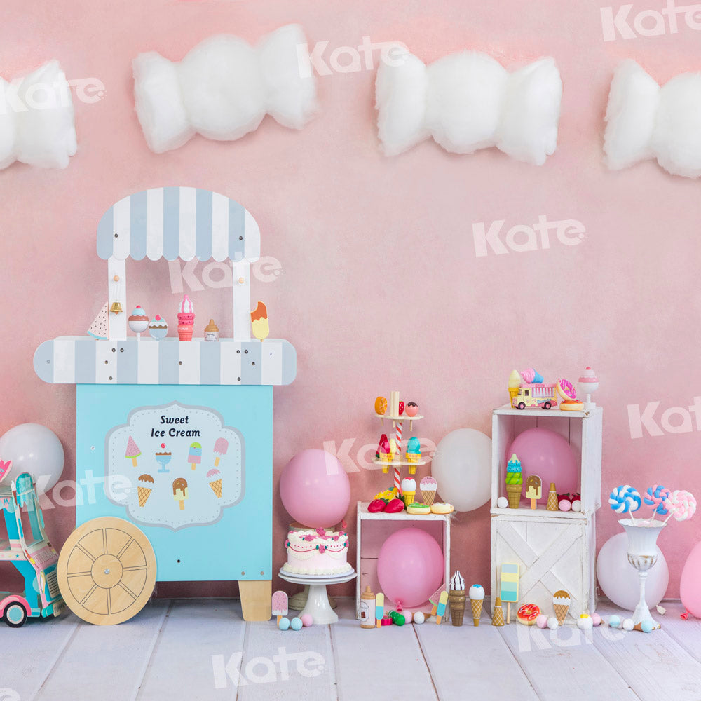 Kate Sweet Ice Cream Backdrop Cake Smash Designed by Emetselch - Kate Backdrop AU