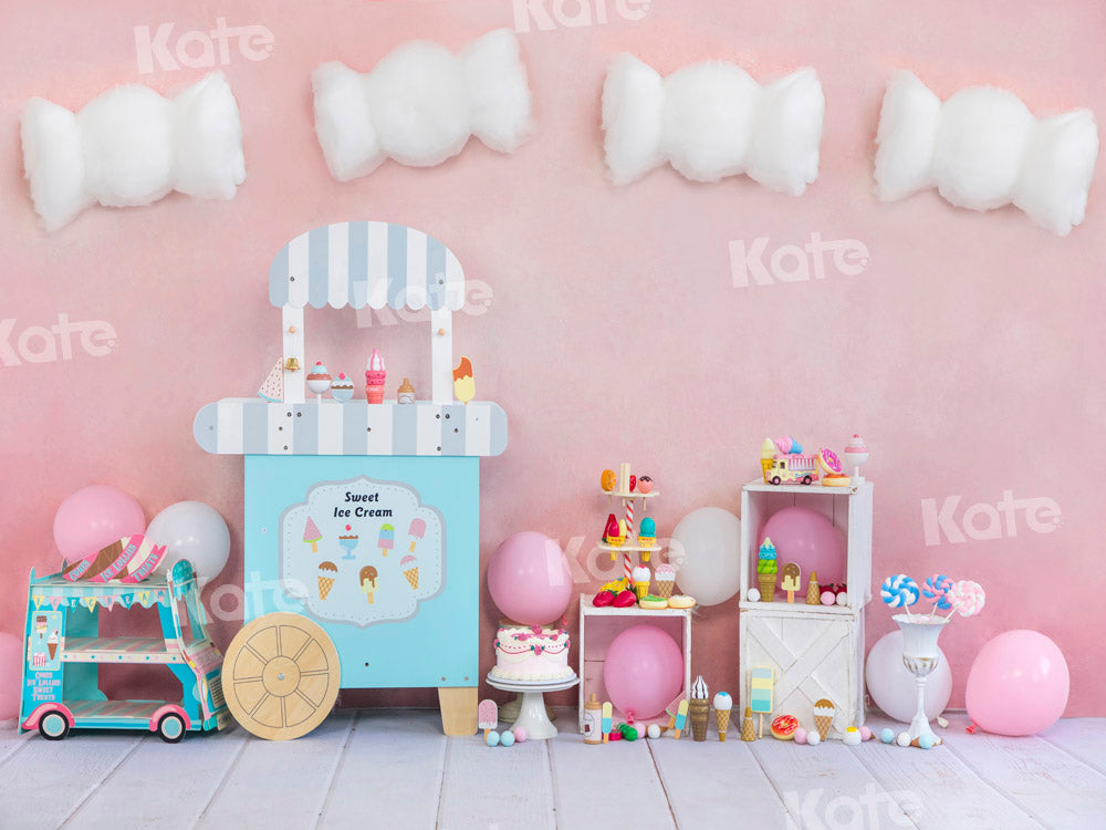 Kate Sweet Ice Cream Backdrop Cake Smash Designed by Emetselch - Kate Backdrop AU