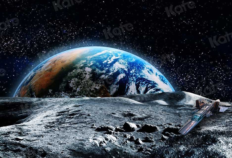 Kate Lunar Surface Earth Backdrop Starry Sky for Photography - Kate Backdrop AU