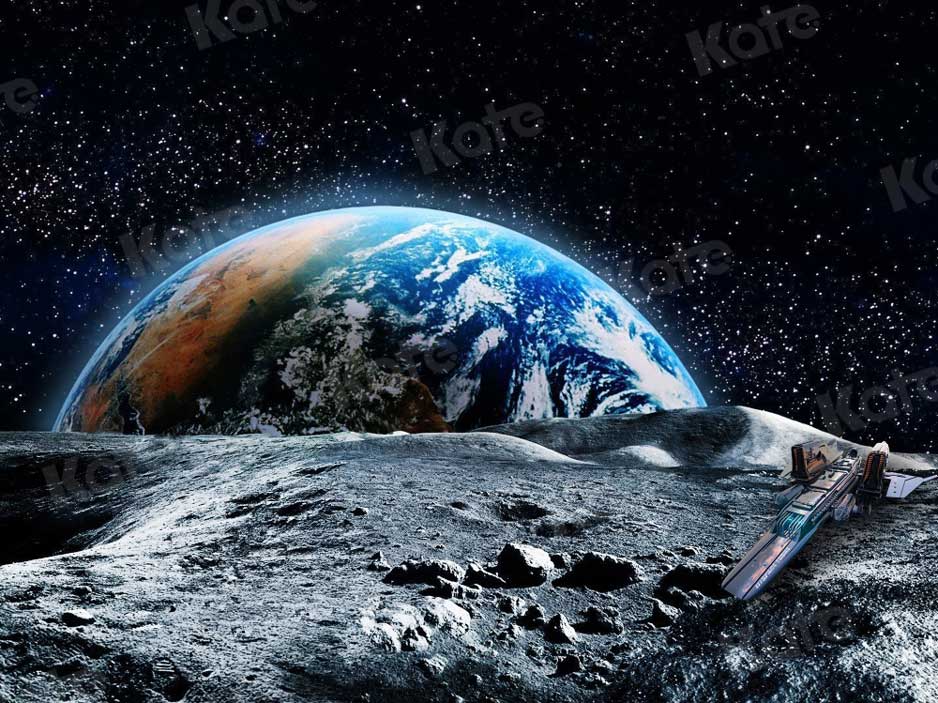 Kate Lunar Surface Earth Backdrop Starry Sky for Photography - Kate Backdrop AU