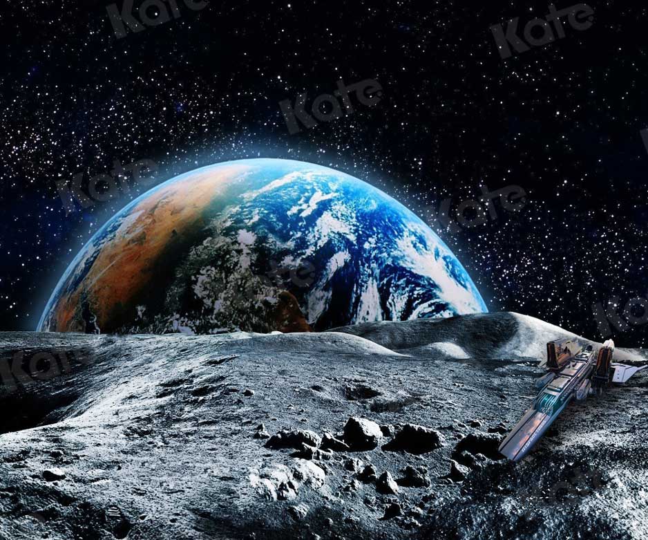 Kate Lunar Surface Earth Backdrop Starry Sky for Photography - Kate Backdrop AU