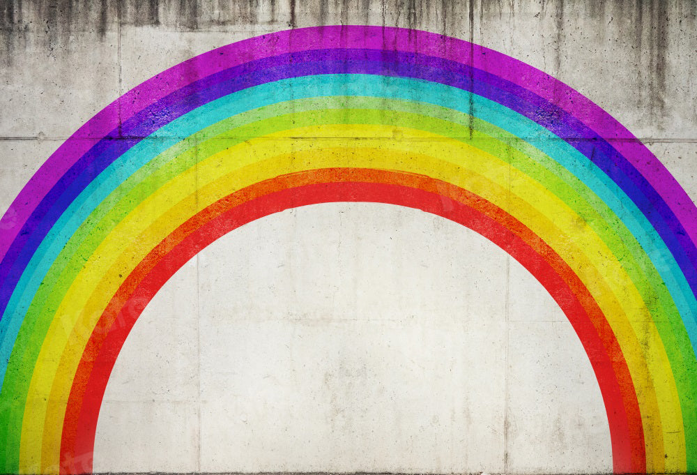 Kate Colorful Rainbow Backdrop Rusty Wall for Photography - Kate Backdrop AU