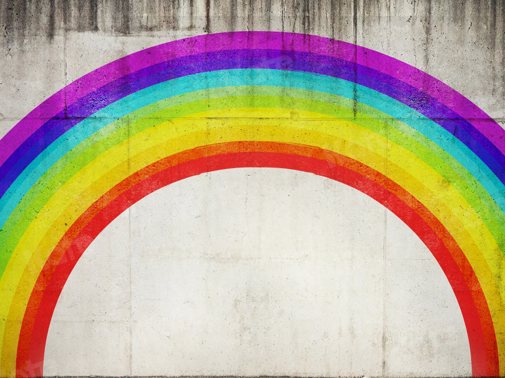 Kate Colorful Rainbow Backdrop Rusty Wall for Photography - Kate Backdrop AU