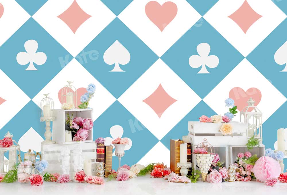 Kate Spring Backdrop Poker Child Flowers Alice Designed by Emetselch - Kate Backdrop AU