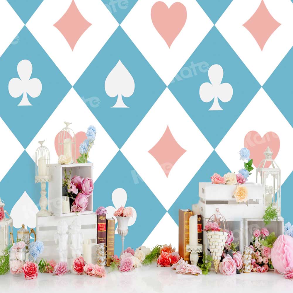 Kate Spring Backdrop Poker Child Flowers Alice Designed by Emetselch - Kate Backdrop AU