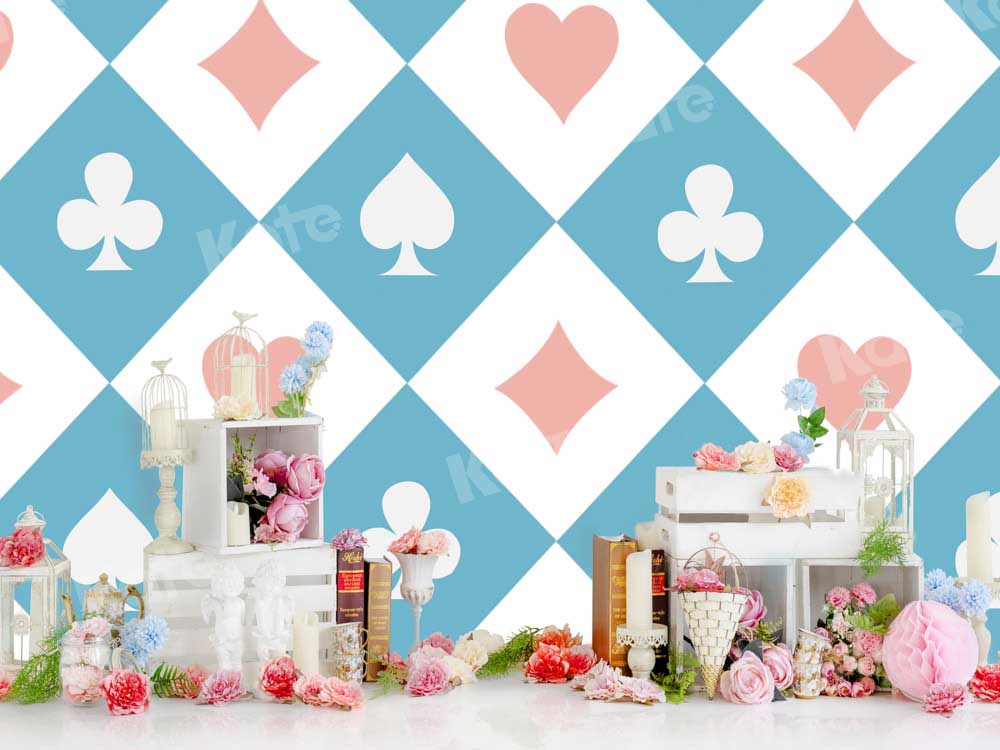 Kate Spring Backdrop Poker Child Flowers Alice Designed by Emetselch - Kate Backdrop AU