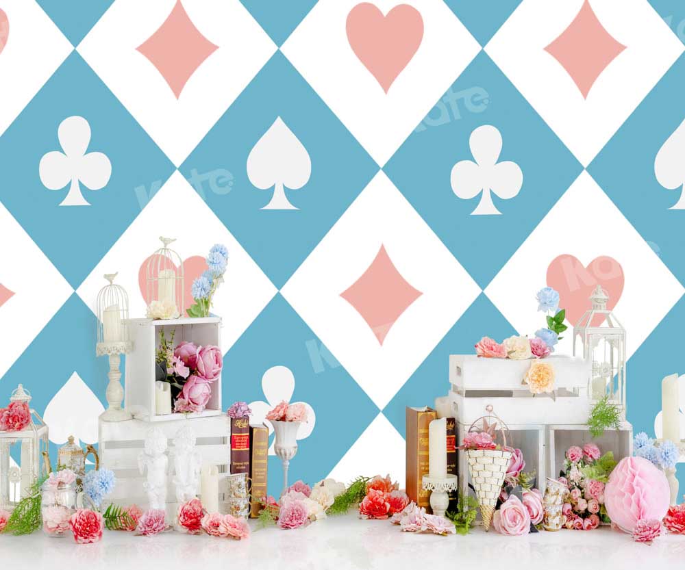 Kate Spring Backdrop Poker Child Flowers Alice Designed by Emetselch - Kate Backdrop AU