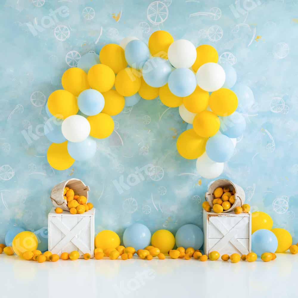 Kate Summer Lemon Balloon Backdrop Baby Shower Designed by Emetselch - Kate Backdrop AU