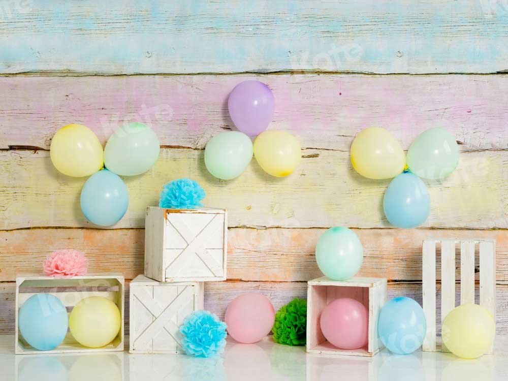 Kate Children Colorful Balloons Backdrop Cake Smash Designed by Emetselch - Kate Backdrop AU