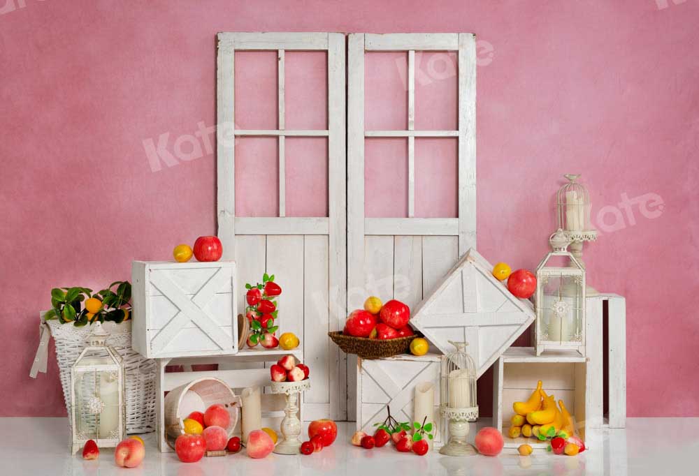 Kate Fruit Party Backdrop White Barn Door Designed by Emetselch - Kate Backdrop AU