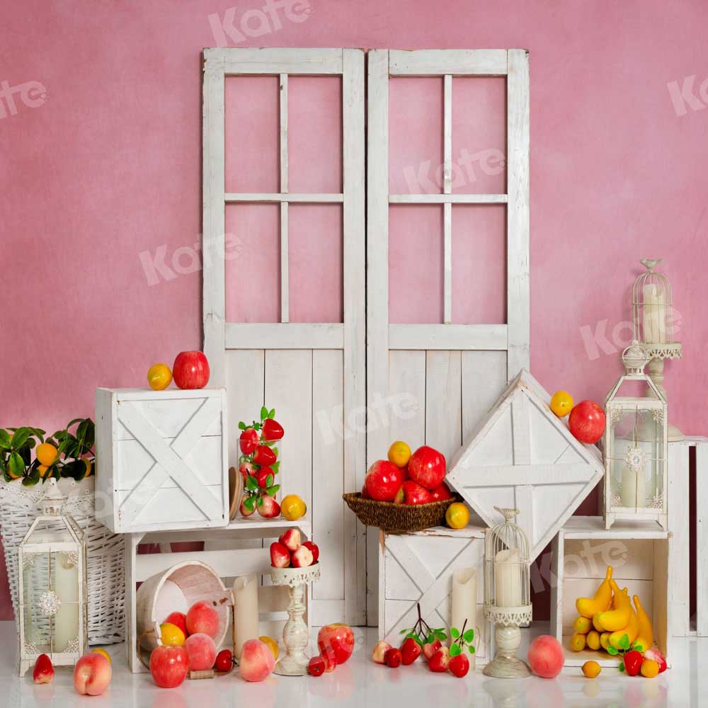 Kate Fruit Party Backdrop White Barn Door Designed by Emetselch - Kate Backdrop AU